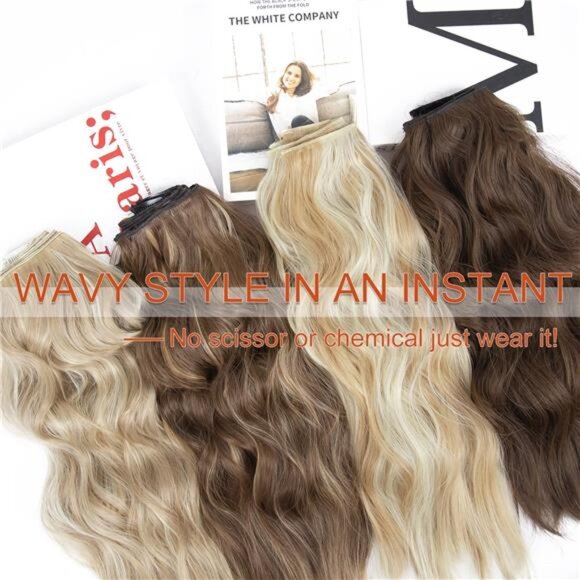 Clip in Synthetic Hair Extensions 4PCS Dark Ash Blonde - Picture 5 of 6
